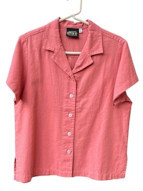 Big Bud Press 100% Cotton Pantry Button Up Shirt In Coral Sz Small